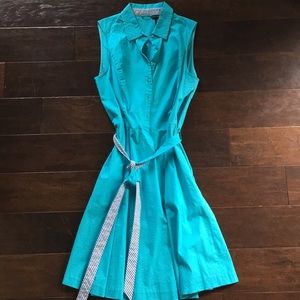 Blue Cotton Sleeveless Dress